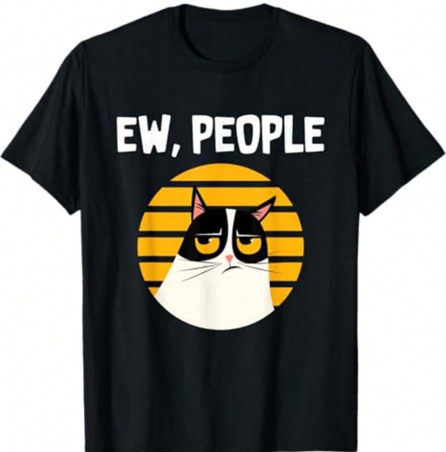 ¡Qué asco, gente! - Camiseta divertida de regalo para amantes de los gatos - Negro - Ver 1