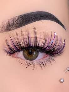 Mkhlina Ombre Rainbow Faux Mink Lashes, Wispy Fluffy Colored False Eyelashes, 3D Dramatic Volume Lashes For Festival & Stage Makeup - Fluffy Lashes - View 9