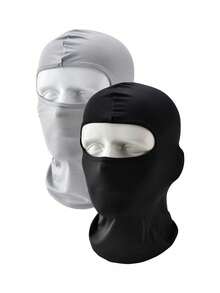 1pc Or 2pcs/Set Unisex Solid Color Balaclava Hat, Printed Versatile Cycling Cap Face Mask, Suitable For Daily Cycling Outfit - F - View 38