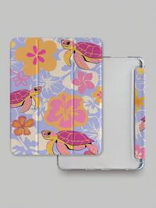 1 chiếc ốp bảo vệ máy tính bảng hình rùa biển và hoa, phù hợp với iPad 7/8/9, 10.2 2022, Air 5/4/3 thế hệ thứ 9, Pro 11" (A16 2025), kèm chân đế. - Nhiều màu - Xem 3