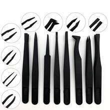 8pcs Anti-Static Black Carbon Fiber Tweezers Set - Multi-Functional Portable Straight & Bent Heat-Resistant Repair Tools, Industrial Precision Tweezers, High Elasticity, Suitable For Electronics, DIY Manual Tools, Phone Repair - Tweezers - View 4