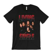 Camiseta Living Single - Comedia de los 90, Programa de TV, Sitcom de los 90, Queen Latifah, Kim Coles, Influencia Cultural - Negro - Ver 1