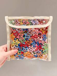VBOOR 20pcs Random Multi-Color Korean Style Dopamine Sweet Universal Star Hair Clips, Non-Damaging Bangs Clips, Suitable For Daily, Party, Flyaway Hair Styling,Hair Barrettes - Multicolor - View 2