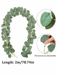 1/3/4 piezas, 180cm Corona artificial de eucalipto con rosas blancas, corona de flores de rosa falsa y follaje para invierno, decoración navideña, boda, fiesta en el hogar, centro de mesa, corona para puerta DIY, Navidad, decoración de habitación, fiesta temática de oficina, decoración del hogar para días festivos, regalo, cumpleaños, graduación, decoración navideña, corona - blanco y verde - Ver 7