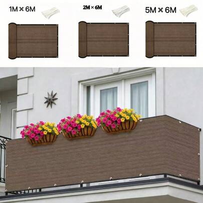 Outdoor PE Privacy Protection Screen, Thickened Windproof Sunshade Net With Reinforced Eyelets, Suitable For Yard, Garden, Balcony