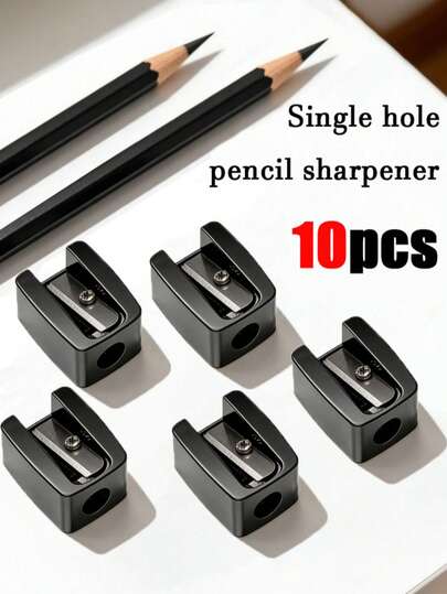 10 Pieces Of Black Pencil And Eyebrow Pencil Sharpeners, Suitable For Various Makeup Pencils - A Mini Portable Single-Hole Design Makeup Tool, Beauty Supplies, Affordable Price, Room Decoration, Dressing Table Items, Travel Items, Bedroom Items, Makeup Accessories, Low Price, Christmas Gift Filler, Cosmetics, Makeup Tools, Affordable Items, Gift, Women's Gift, Christmas Gift, Giveaway, Travel Items, Low-Priced Items, Travel Essentials (10/6/1 Piece)