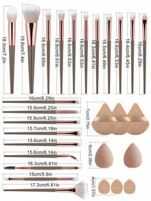 ronshadow Bộ cọ trang điểm 28 món, bao gồm 20 cọ trang điểm - cọ highlight, cọ che khuyết điểm, cọ phấn mắt, cọ kẻ lông mày, cọ mascara, cọ má hồng, cọ phấn phủ, cọ kem nền, bông mút trang điểm, bông phấn phủ, lông mềm mại, dụng cụ trang điểm chuyên nghiệp. - Nhiều màu - Xem 11