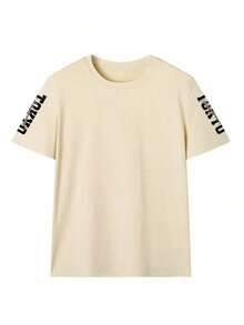 Loose-Fitting, Versatile Black Short-Sleeved Crew Neck T-Shirt With Tokyo Racing Print, New Casual Summer T-Shirt For Women's Everyday Leisure - 杏 - 查看 3