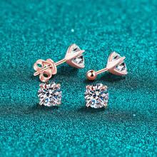 Women Stud Earrings - 香檳金8m鋯石 - 查看 2