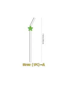 1支可重复使用的弯吸管。6色花朵玻璃吸管套装，非常适合冰沙、鸡尾酒、珍珠奶茶、苏打水、夏日饮品、泳池派对、海滩等场合。圣诞节、生日、毕业典礼、返校季、情人节的绝佳礼物。厨房必备，拍照道具。 - 查看 14