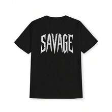 Camiseta Casual de Verano para Hombre con Estampado de Letras "" - Negra, Manga Corta, Cuello Redondo, Tela Ligera y Transpirable, Camiseta para Uso Diario| Impresión de Letras en Negrita| Ajuste Cómodo, Camiseta de Hombre Talla XXXXL, Camiseta para Hombre, Camiseta para Hombres - Negro - Ver 2