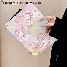 Bunnies Cute Rabbit, Tulip, Firework Pattern Acrylic Crystal Tablet Protective Case With Stand, Foldable Anti-Bend, Silicone Reinforced Corners, Auto Wake/Sleep Function, Built-In Pen Slot, Multi-Angle Foldable Stand, Daily Protection, Great Gift - Style 11 - View 7