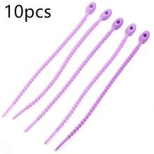 10pcs/Pack 21cm Adjustable Dopamine Color TPE Tadpole Shaped Tie Wraps, Data Cable Organizer, DIY Accessories For Bags, Clothes, Keychains - Cable Ties - View 18