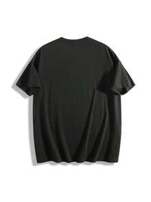 Camiseta - Manga corta - Moda hombre - Oversize - Casual suelto - 180g - Algodón -Camiseta Día del Padre Las blusas transpirables, que absorben el sudor y son adecuadas para de lavado a máquina, en el regalo perfecto para las vacaciones de un amigo festival - Negro - Ver 2