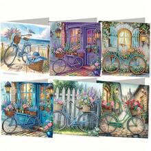 6 peças/Conjunto Kit de Pintura de Diamante DIY, Design de Padrão Único de Lavanda, Mosaico de Arte de Diamante Cartão Postal, Adequado para Aniversário, Feriado, Dia das Mães, Ótimo Presente para Família, Amigos e Amantes - Padrão de paisagem - Visão 11