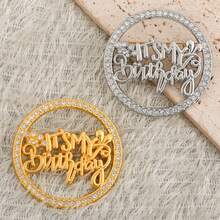 Its My Birthday" Rhinestone Metal Brooch, Creative Birthday Party Accessory, Fashion Clothing Decoration, Birthday Gift - Multicolor - View 7