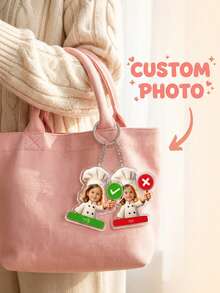 OBOVAY 1 pieza Colgante de foto personalizado, Llavero de acrílico de chef, Encanto transparente con símbolo de dibujos animados, Decoración de mochila y llaves, Regalo perfecto para compañeros de clase, Regalo de cumpleaños - Multicolor - Ver 7