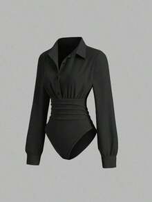 Mono de mujer nuevo, retro y sexy, ajustado y estilizador, elegante y de alta gama, cómodo y versátil, mono blanco de moda para banquetes - Negro - Ver 12