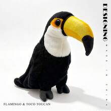 Muñeco de peluche de flamenco de 35cm/13.78", Muñeco de peluche de tucán de 22cm/8.66", Cómodo y sin desprendimiento, Regalo perfecto para cumpleaños de niños o eventos de celebración. Adecuado para decoración navideña, fiesta temática, regalo de cumpleaños, Navidad, decoración de escritorio de oficina en casa. - Multicolor - Ver 10