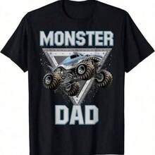 Summer Outfits For Women, "Monster Truck Dad" T-Shirt For Father's Day, "Monster Truck Are My Jam". Summer Outfits For Women, Stylish Summer Tops For Teens, Essential Basic Tops, Breathable Plus-Size T-Shirts For Girls, Girls' Clothing, Boys' Clothing, Outfits For Girls. - 黑色 - 查看 6