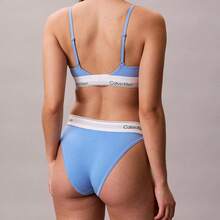 Calvin Klein Icon Cotton Modal Lightly Lined Triangle Bralette QF8498 - Blue Descent - View 4