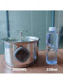 2,8L Fonte de Água em Aço Inoxidável para Gatos - Adequada para Gatos Internos, Design Moderno, Adequada para Casa ou Escritório, Fonte de Água para Gatos Internos, Estilo de Fonte em Formato de Cabeça de Gato em Aço Inoxidável, Bebedouro Automático com Filtro para Animais de Estimação, Adequado para Gatos e Cães Pequenos a Médios - Multicolorido - Visão 10
