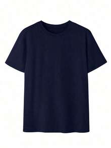 Camiseta de mujer estampada de manga corta para verano, tela de poliéster, estilo multifuncional, corte regular, peso 180 gramos, 1 unidad. - Azul oscuro - Ver 3
