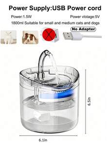 自动宠物饮水器，透明超静音室内猫咪饮水器 - 彩色 - 查看 10