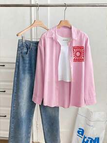 NostaNoir Blusa holgada de manga larga y unicolor versátil para uso casual de mujer - Multicolor 5 - Ver 2