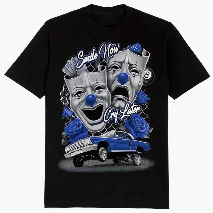 [100% Cotton] Alma Azteca Warrior Mayan Chicano Art David Gonzales DGA T-Shirt Chicano Graphics Tees Gangster Clothes Lowrider Art  Graphic Chicano Art T-Shirt S-3XL All Seasons Lightweight Breathable - màu đen - Xem 1
