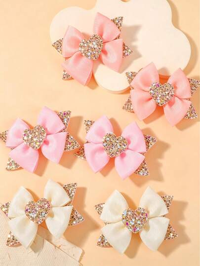 2 chiếc kẹp tóc hình trái tim đính kim sa lấp lánh, kẹp tóc dễ thương cho ngày Valentine, phụ kiện tóc, phụ kiện bất ngờ