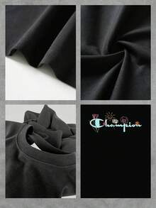 Gráfico con flores coloridas y un sol que simbolizan energía alegría y optimismo camiseta de mujer  cómoda transpirable para uso diario casual y juvenil - Negro - Ver 4
