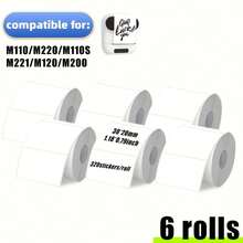 6卷，每卷320张贴纸（30×20毫米）1.18英寸×0.79英寸，兼容M110/M221/M220/M120/M200，条形码/地址/邮件/Logo/商业/家庭标签 - 查看 2