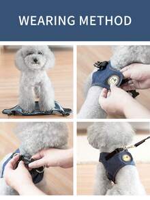 Multi-Style Series Pet Harness And Leash Set, Random Small Pendant Included, 6 Pattern Options, Anti-Escape Adjustable Cat And Dog Vest-Style Harness, Suitable For Medium And Small Pets Outdoor Walking Dog Leash, Pet Clothing And Accessories - Multicolor - View 7