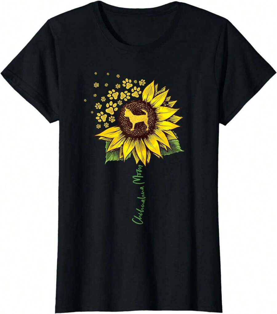 Camiseta para Mamá de Chihuahua, Regalo para Amantes de los Chihuahuas, Mamá de Perro - Negro - Ver 1
