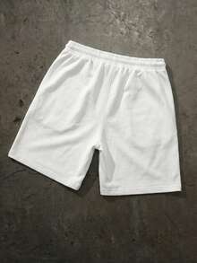 Quần short nam FRACTYR mùa hè, phong cách đường phố thường ngày, họa tiết hoa mai đỏ, dáng rộng, in hình, chất liệu mềm mại. - trắng - Xem 4