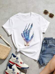 Camiseta de manga corta con cuello redondo suave y casual para mujer de verano |   Michael, Jk | Tops para salir, Estilo callejero europeo y americano, Casual deportivo, Estilo unisex, Estilo casual urbano, Tops bonitos, Generación Z, Curvas, Ropa Y2K, Camisetas divertidas, Tops de mujer, Conjuntos de vacaciones para mujer, Top lindo, Camiseta gráfica, Conjuntos de primavera, Camisetas holgadas, Ropa urbana retro, Estilo de los 90, Estilo de los 2000, Subcultura, Top negro, Tops blancos, Conjunto de fiesta de los 90. - Blanco - Ver 6
