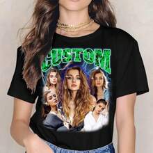 Your T-Shirt With Personalized Text, Custom Your Own Bootleg Shirts, Custom Bootleg Rap Tee, Birthday Gift - 黃色 - 查看 3