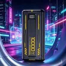 Portable 10000mAh High-Capacity Battery, Fast Charging, LED Display, QC 3.0 And PD 22.5W Compatibility, USB-C Output, With 3 Built-In Data Cables - Power Bank - View 12
