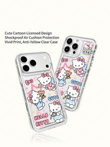 Miniso 三麗鷗 Hello Kitty 透明手機殼，節日禮物手機殼，防滑、防摔、防指紋手機殼，相容於 IPhone 17 17Air 17pro 17promax 11 12 13 14 15 16pro 16promax 14Plus 15Plus 16Plus 16pro 16promox XR - 無色 - 查看 6