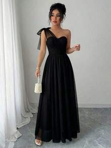 Elenzya Vestido elegante y romántico sin mangas con cuello halter, cintura con lazo y falda en línea A. Adecuado para bodas, fiestas y reuniones - Rosa coral - Ver 11