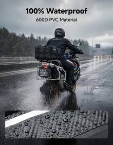 Universal Waterproof Motorcycle Tail Bag High Capacity Rear Rack Travel Luggage Backpack Motorbike Saddle Pannier Trunk Storage Box For Outdoor Adventure Sport Street Black One Pack - 1 - View 4