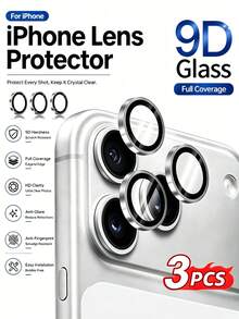 3 piezas Película protectora de lente transparente de alta definición resistente a arañazos, compatible con modelos iPhone 18 Pro/18 Pro Max/17/17Pro/17Promax/17Air/16/15/14/13/12/11, ajuste preciso, adecuada para protección diaria, aventura al aire libre, viajes de desplazamiento y fotografía profesional, cubierta de cámara de vidrio templado 9H, color plata - Plateado - Ver 11