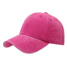 1pc Fashion Solid Color Minimalist Soft Crown Washed Retro Spring/Summer Portable Baseball Cap - A - View 12