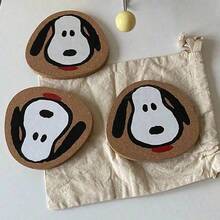 SNOOPY 1pc Adorable  Cartoon Dog Alien-Shaped Heat-Resistant Coasters, With Added Thickness - Multicolor - View 3