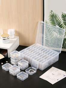 40/24/14pcs Small Boxes + 1pc Large Box - Plastic Storage Boxes, Containing Multiple Small Containers, Suitable For Storing Jewelry, Beads And Accessories. Rectangular Design, Made Of Durable Plastic Material, Convenient For Jewelry Organization. - Multicolor - View 7
