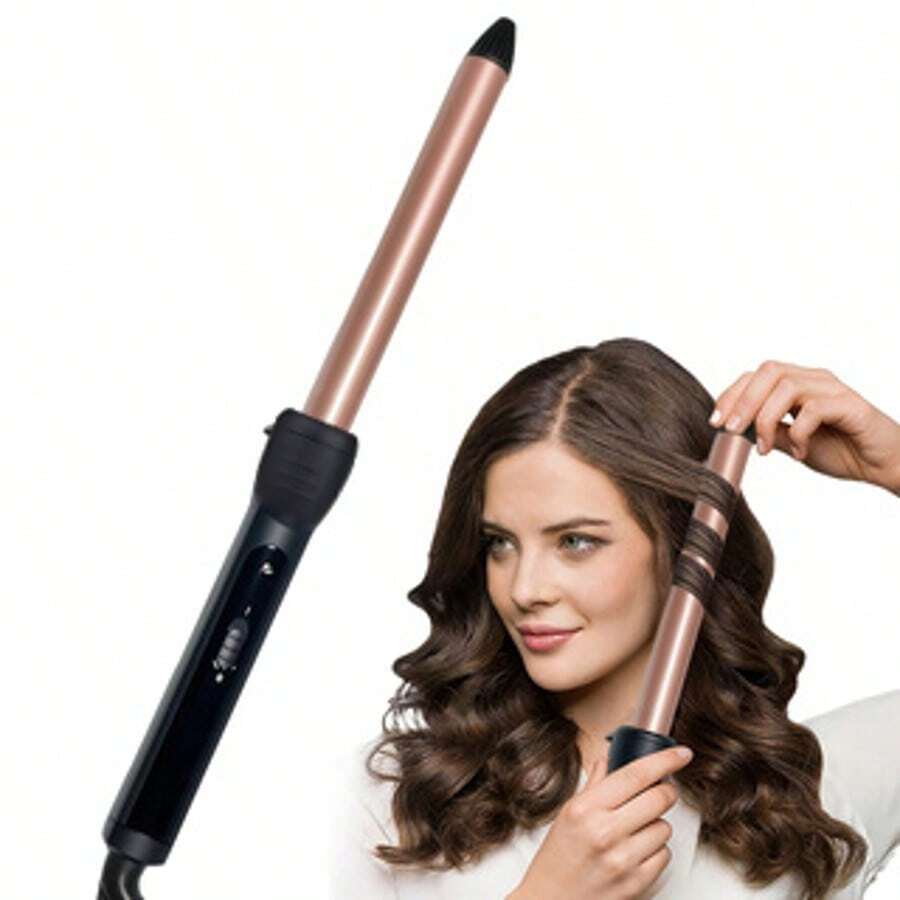Máy uốn tóc tiêu chuẩn/Máy uốn tóc, Dụng cụ uốn tóc xoăn vào trong cho tóc mái, Máy uốn tóc, Máy uốn tóc 25mm thân thiện với tóc dành cho học sinh - màu đen - Xem 1