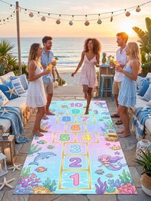 A Dreamy Macaron Style Floor Game Mat Suitable For Vacations, Family Gatherings, Spring And Summer Picnics, Beach Themed Parties, Adult Group Games, And Interactive Puzzle Games For Boys And Girls - Multicolor - View 4