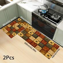 1 pieza Alfombra con estampado floral vintage, Serie de felpudos largos, Adecuado para sala de estar, lavandería, baño, cocina, dormitorio - Multicolor - Ver 15