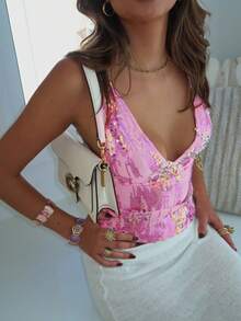 Women Tank Tops & Camis - 粉色 - 查看 1